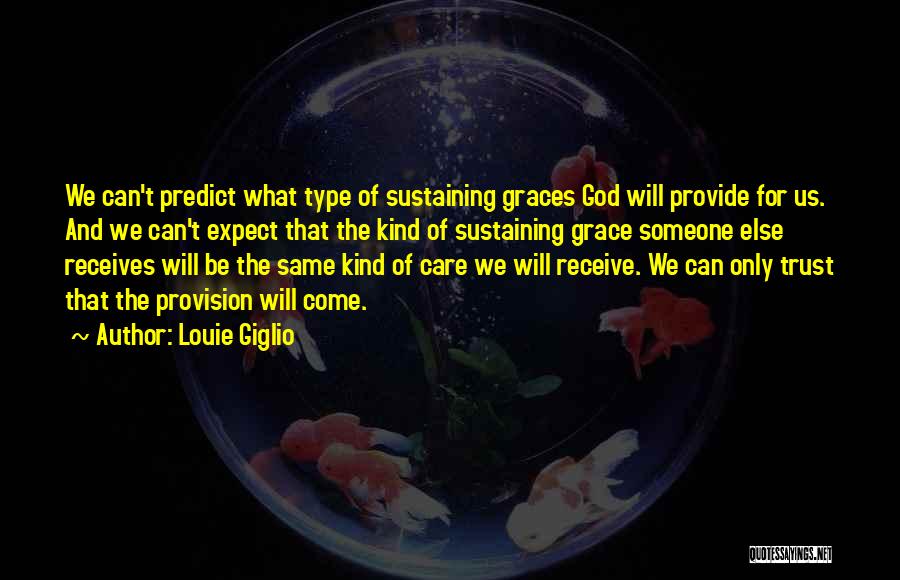 Louie Giglio Quotes: We Can't Predict What Type Of Sustaining Graces God Will Provide For Us. And We Can't Expect That The Kind