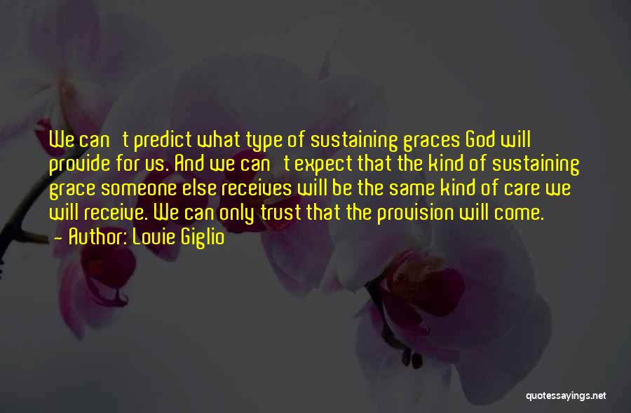 Louie Giglio Quotes: We Can't Predict What Type Of Sustaining Graces God Will Provide For Us. And We Can't Expect That The Kind