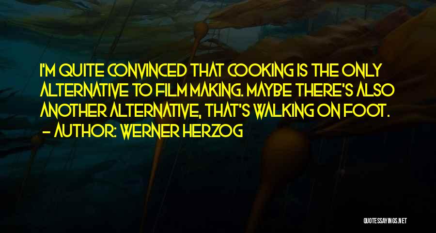 Werner Herzog Quotes: I'm Quite Convinced That Cooking Is The Only Alternative To Film Making. Maybe There's Also Another Alternative, That's Walking On