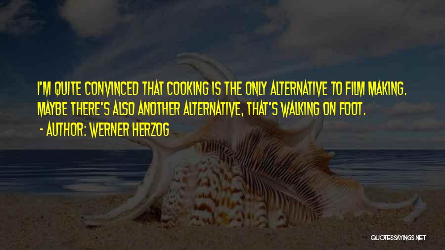 Werner Herzog Quotes: I'm Quite Convinced That Cooking Is The Only Alternative To Film Making. Maybe There's Also Another Alternative, That's Walking On