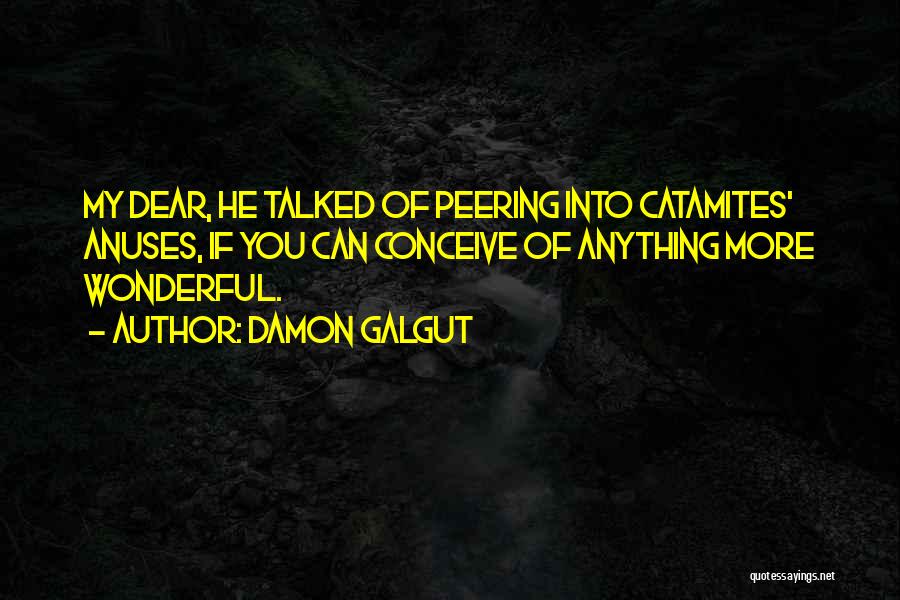 Damon Galgut Quotes: My Dear, He Talked Of Peering Into Catamites' Anuses, If You Can Conceive Of Anything More Wonderful.