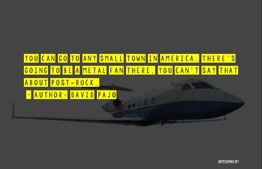 David Pajo Quotes: You Can Go To Any Small Town In America, There's Going To Be A Metal Fan There. You Can't Say