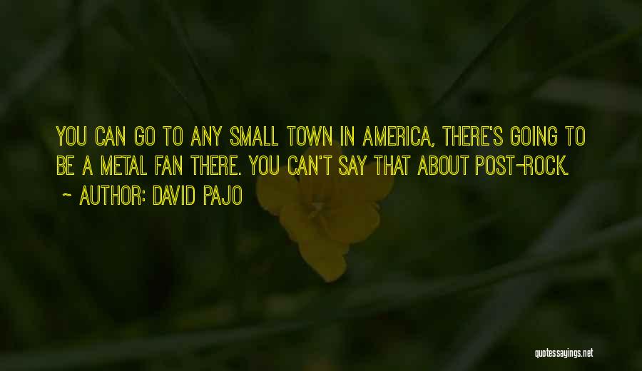 David Pajo Quotes: You Can Go To Any Small Town In America, There's Going To Be A Metal Fan There. You Can't Say