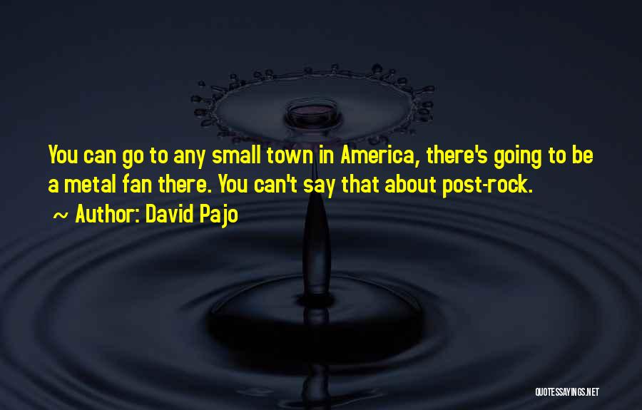 David Pajo Quotes: You Can Go To Any Small Town In America, There's Going To Be A Metal Fan There. You Can't Say