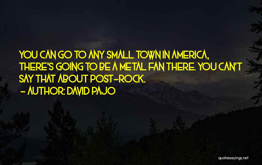 David Pajo Quotes: You Can Go To Any Small Town In America, There's Going To Be A Metal Fan There. You Can't Say