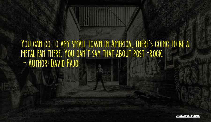 David Pajo Quotes: You Can Go To Any Small Town In America, There's Going To Be A Metal Fan There. You Can't Say