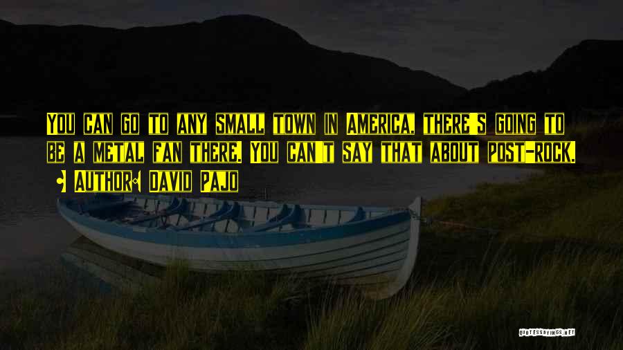 David Pajo Quotes: You Can Go To Any Small Town In America, There's Going To Be A Metal Fan There. You Can't Say