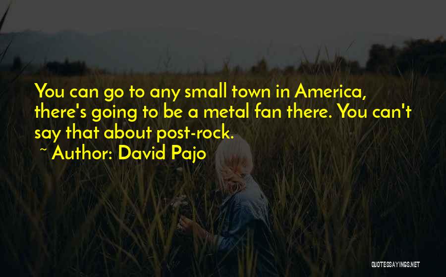 David Pajo Quotes: You Can Go To Any Small Town In America, There's Going To Be A Metal Fan There. You Can't Say
