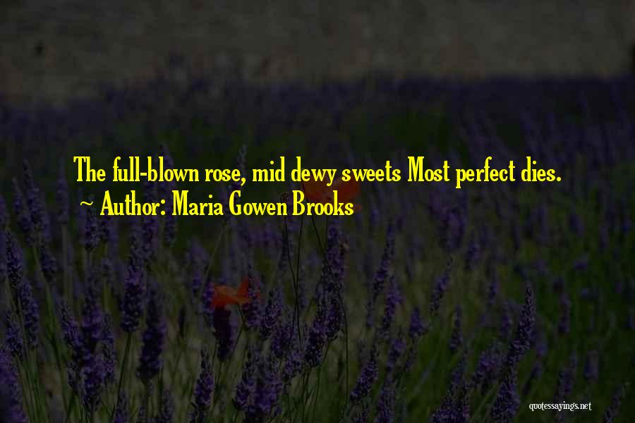 Maria Gowen Brooks Quotes: The Full-blown Rose, Mid Dewy Sweets Most Perfect Dies.