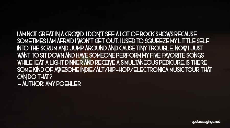 Amy Poehler Quotes: I Am Not Great In A Crowd. I Don't See A Lot Of Rock Shows Because Sometimes I Am Afraid