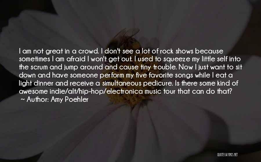 Amy Poehler Quotes: I Am Not Great In A Crowd. I Don't See A Lot Of Rock Shows Because Sometimes I Am Afraid