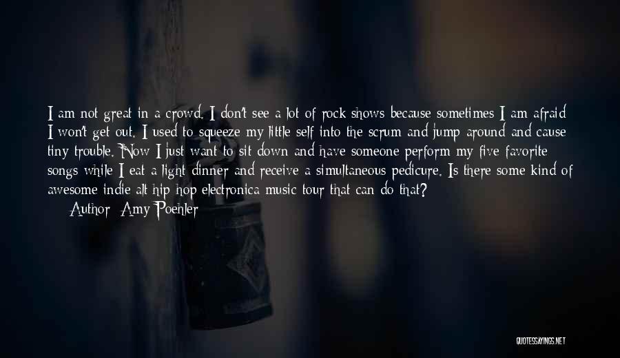 Amy Poehler Quotes: I Am Not Great In A Crowd. I Don't See A Lot Of Rock Shows Because Sometimes I Am Afraid