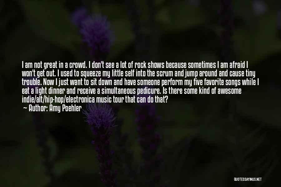 Amy Poehler Quotes: I Am Not Great In A Crowd. I Don't See A Lot Of Rock Shows Because Sometimes I Am Afraid