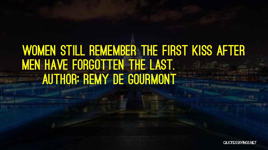 Remy De Gourmont Quotes: Women Still Remember The First Kiss After Men Have Forgotten The Last.