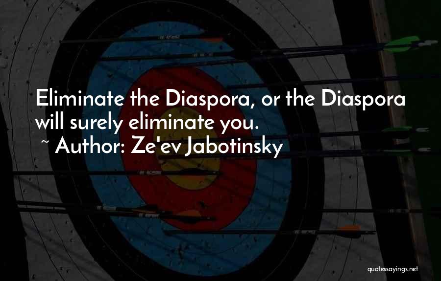 Ze'ev Jabotinsky Quotes: Eliminate The Diaspora, Or The Diaspora Will Surely Eliminate You.