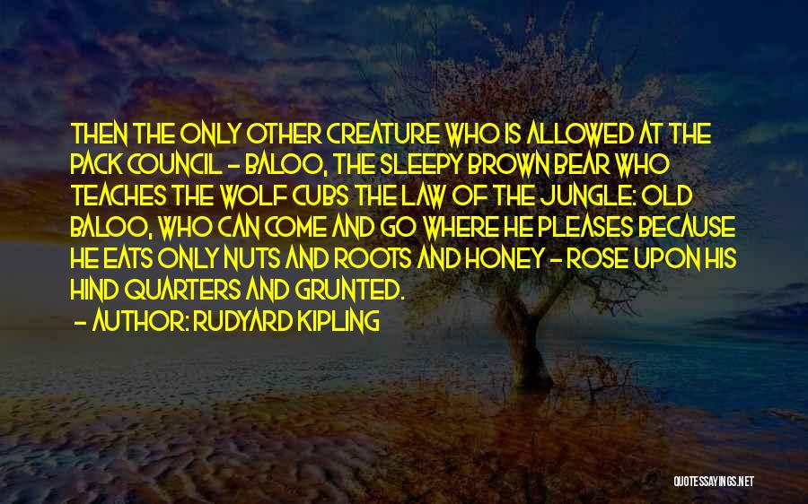 Rudyard Kipling Quotes: Then The Only Other Creature Who Is Allowed At The Pack Council - Baloo, The Sleepy Brown Bear Who Teaches