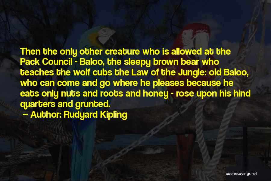 Rudyard Kipling Quotes: Then The Only Other Creature Who Is Allowed At The Pack Council - Baloo, The Sleepy Brown Bear Who Teaches