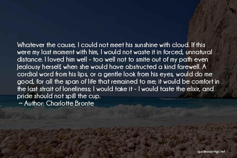 Charlotte Bronte Quotes: Whatever The Cause, I Could Not Meet His Sunshine With Cloud. If This Were My Last Moment With Him, I