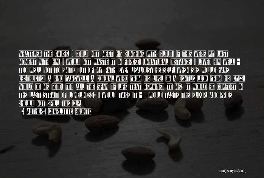 Charlotte Bronte Quotes: Whatever The Cause, I Could Not Meet His Sunshine With Cloud. If This Were My Last Moment With Him, I
