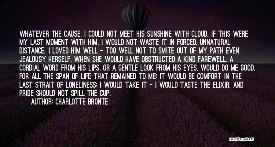 Charlotte Bronte Quotes: Whatever The Cause, I Could Not Meet His Sunshine With Cloud. If This Were My Last Moment With Him, I