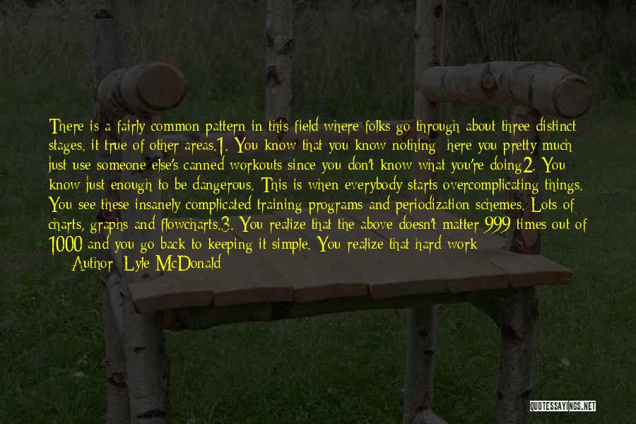 Lyle McDonald Quotes: There Is A Fairly Common Pattern In This Field Where Folks Go Through About Three Distinct Stages. It True Of