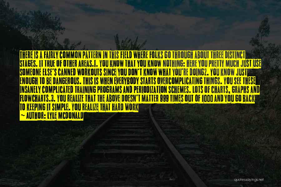 Lyle McDonald Quotes: There Is A Fairly Common Pattern In This Field Where Folks Go Through About Three Distinct Stages. It True Of