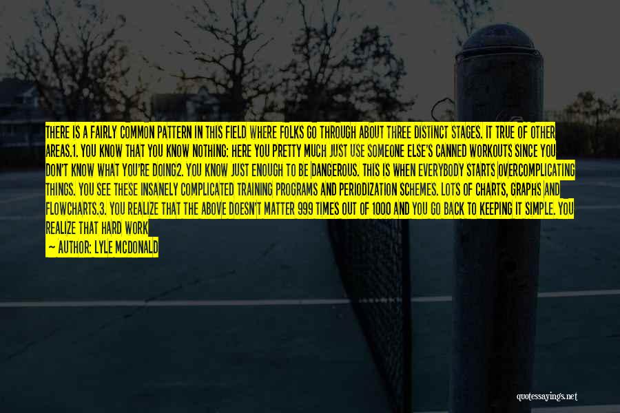 Lyle McDonald Quotes: There Is A Fairly Common Pattern In This Field Where Folks Go Through About Three Distinct Stages. It True Of