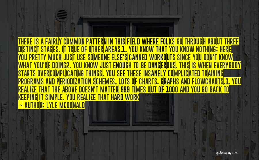 Lyle McDonald Quotes: There Is A Fairly Common Pattern In This Field Where Folks Go Through About Three Distinct Stages. It True Of