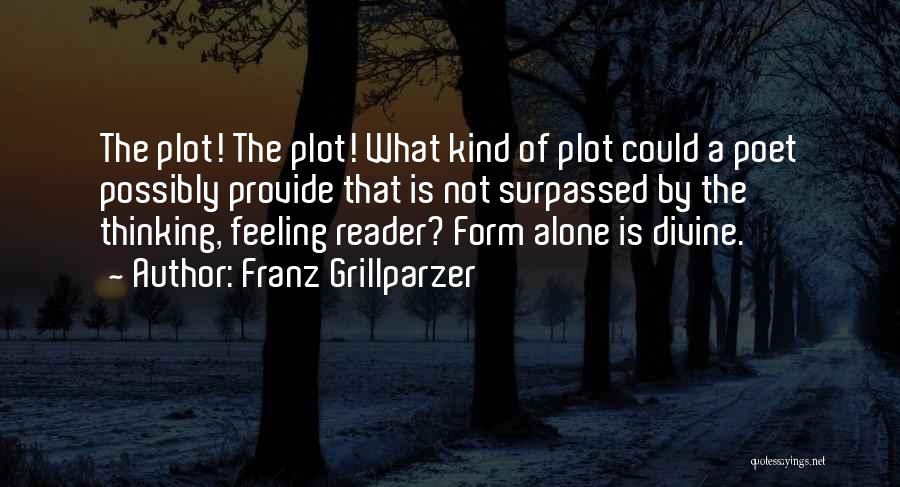 Franz Grillparzer Quotes: The Plot! The Plot! What Kind Of Plot Could A Poet Possibly Provide That Is Not Surpassed By The Thinking,