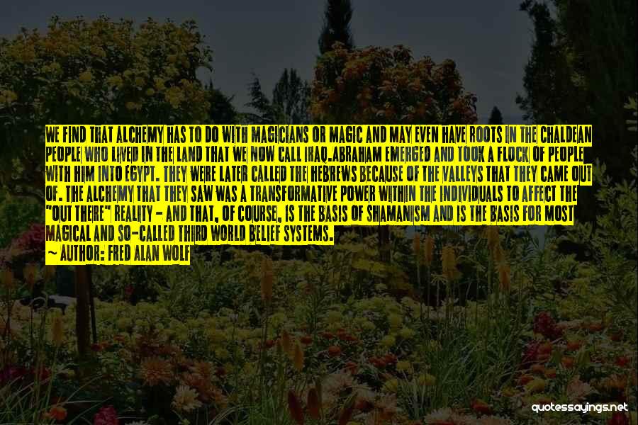 Fred Alan Wolf Quotes: We Find That Alchemy Has To Do With Magicians Or Magic And May Even Have Roots In The Chaldean People