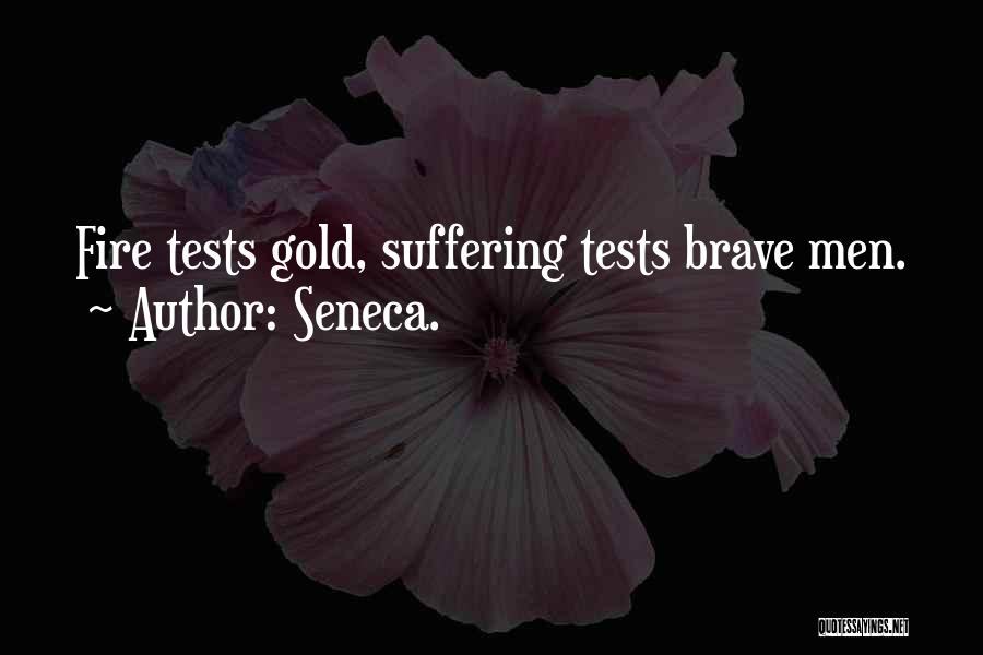Seneca. Quotes: Fire Tests Gold, Suffering Tests Brave Men.