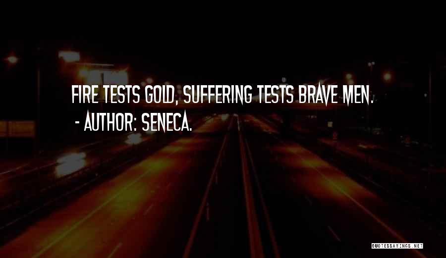 Seneca. Quotes: Fire Tests Gold, Suffering Tests Brave Men.