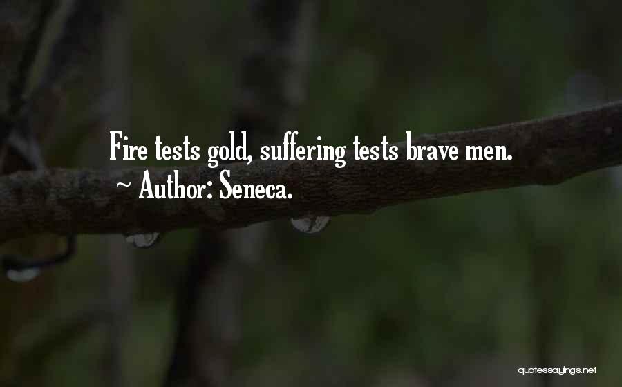 Seneca. Quotes: Fire Tests Gold, Suffering Tests Brave Men.