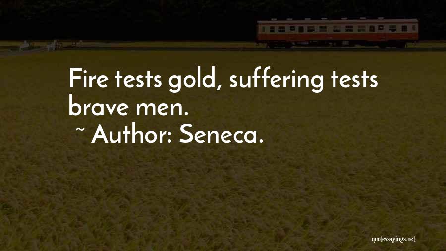 Seneca. Quotes: Fire Tests Gold, Suffering Tests Brave Men.