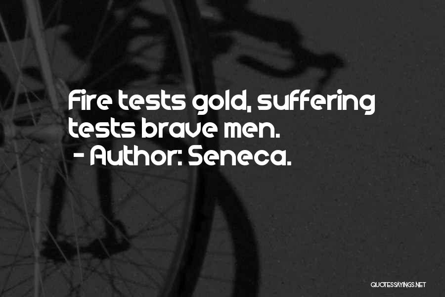 Seneca. Quotes: Fire Tests Gold, Suffering Tests Brave Men.