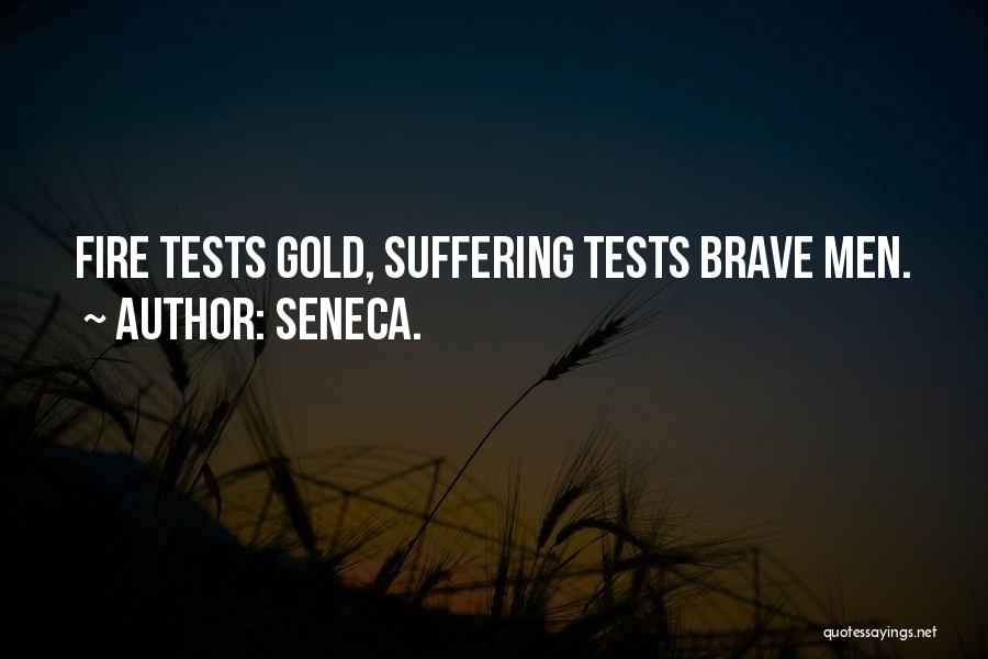 Seneca. Quotes: Fire Tests Gold, Suffering Tests Brave Men.