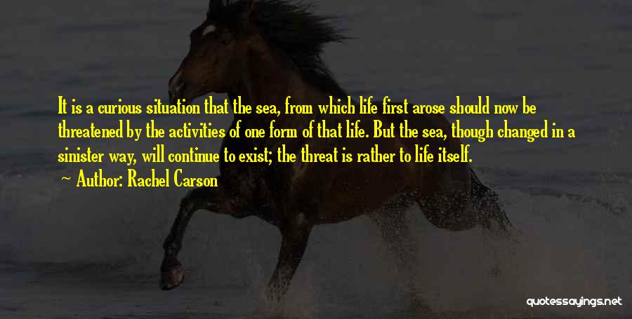 Rachel Carson Quotes: It Is A Curious Situation That The Sea, From Which Life First Arose Should Now Be Threatened By The Activities