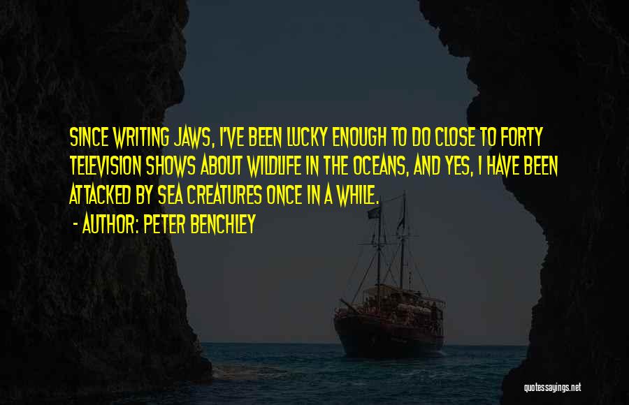 Peter Benchley Quotes: Since Writing Jaws, I've Been Lucky Enough To Do Close To Forty Television Shows About Wildlife In The Oceans, And