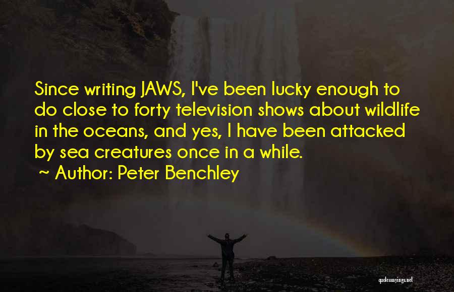 Peter Benchley Quotes: Since Writing Jaws, I've Been Lucky Enough To Do Close To Forty Television Shows About Wildlife In The Oceans, And