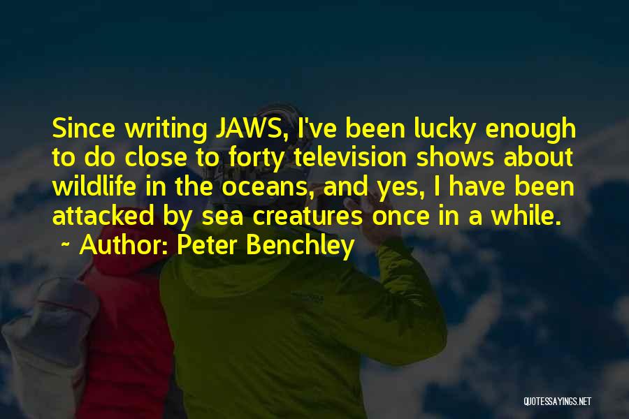Peter Benchley Quotes: Since Writing Jaws, I've Been Lucky Enough To Do Close To Forty Television Shows About Wildlife In The Oceans, And