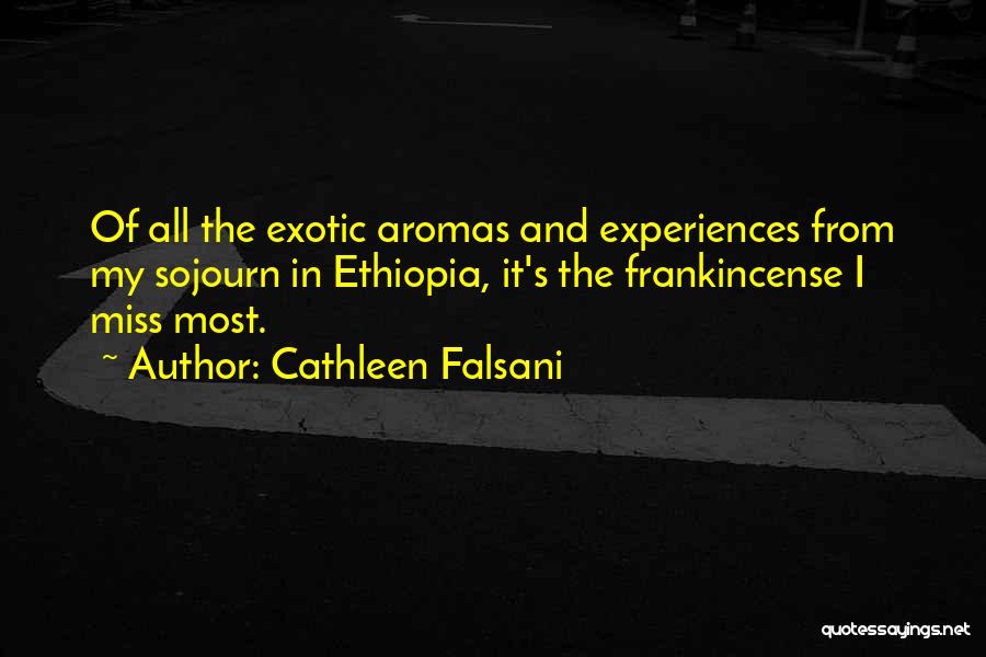 Cathleen Falsani Quotes: Of All The Exotic Aromas And Experiences From My Sojourn In Ethiopia, It's The Frankincense I Miss Most.