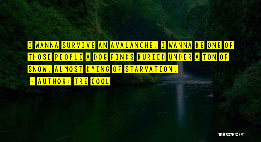 Tre Cool Quotes: I Wanna Survive An Avalanche. I Wanna Be One Of Those People A Dog Finds Buried Under A Ton Of