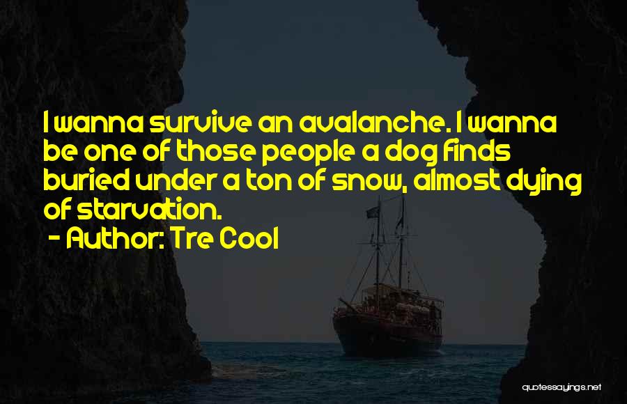 Tre Cool Quotes: I Wanna Survive An Avalanche. I Wanna Be One Of Those People A Dog Finds Buried Under A Ton Of