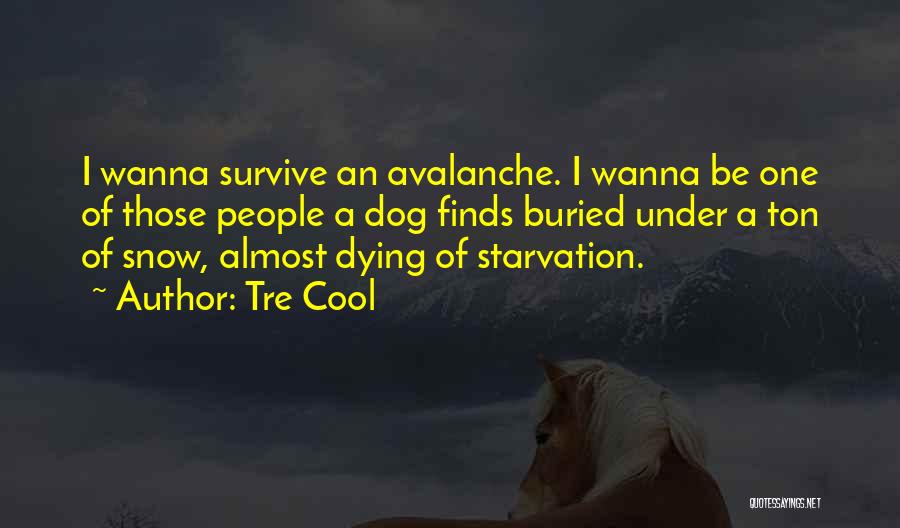 Tre Cool Quotes: I Wanna Survive An Avalanche. I Wanna Be One Of Those People A Dog Finds Buried Under A Ton Of