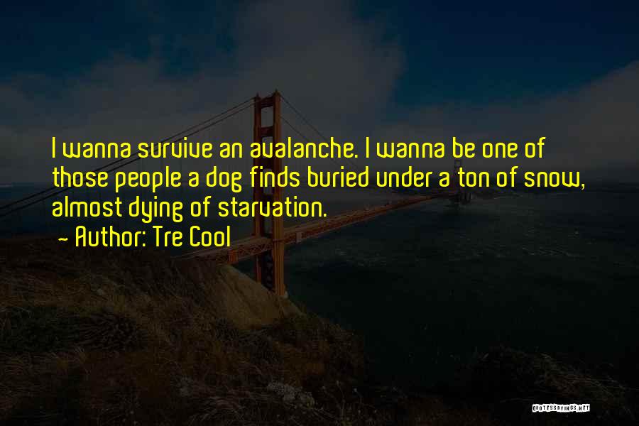 Tre Cool Quotes: I Wanna Survive An Avalanche. I Wanna Be One Of Those People A Dog Finds Buried Under A Ton Of