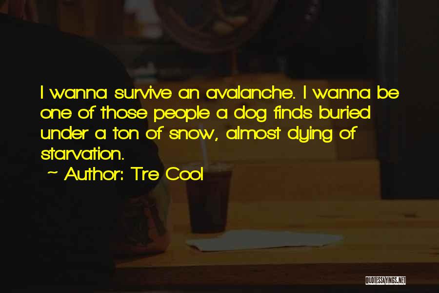 Tre Cool Quotes: I Wanna Survive An Avalanche. I Wanna Be One Of Those People A Dog Finds Buried Under A Ton Of