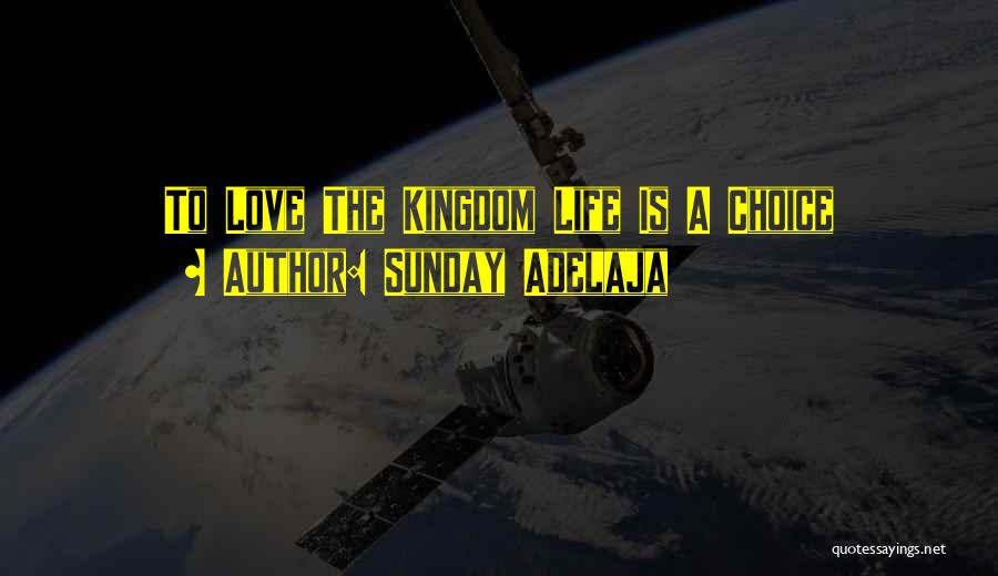 Sunday Adelaja Quotes: To Love The Kingdom Life Is A Choice