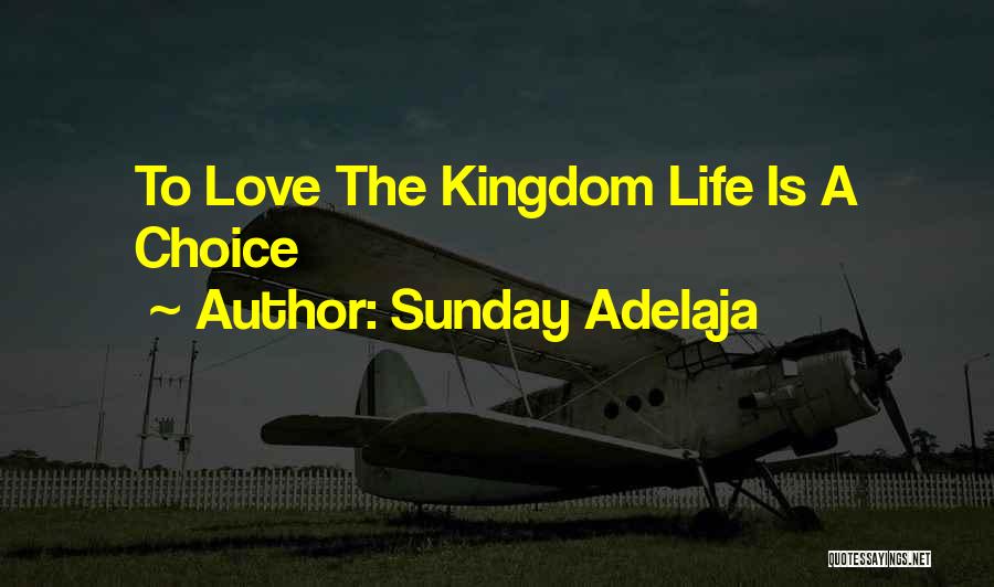Sunday Adelaja Quotes: To Love The Kingdom Life Is A Choice