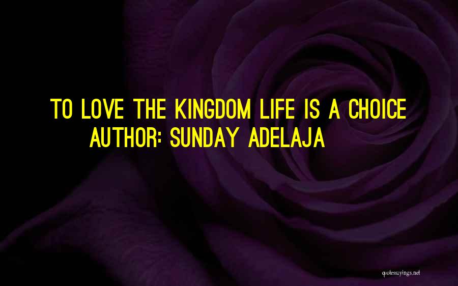 Sunday Adelaja Quotes: To Love The Kingdom Life Is A Choice