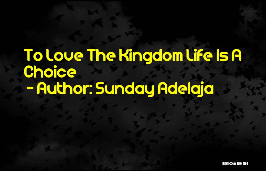 Sunday Adelaja Quotes: To Love The Kingdom Life Is A Choice
